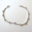 【送料無料】ブレスレット テニスブレスレットシルバーホワイトアメジストオレンジピンクbracciale tennis c argento zirconi bianchi ametista ambra rosa 18 20 cm 38 n