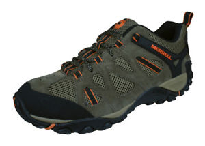 【送料無料】キャンプ用品　メンズハイキングトレーナーウォーキングシューズブラウンmens merrell hiking trainers yokota ascender ventilator walking shoes brownの画像