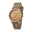 【送料無料】esprit es1l030l0025 womens wooden trim and woven strap wristwatch
