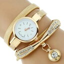 【送料無料】gnova platinum fashion luxury brand women rhinestone gold bracelet watch pu