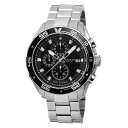 【送料無料】mens akribos xxiv ak646ssb quartz chronograph silvertone stainless steel watch