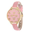 【送料無料】gold heart patterned pink ladies fashion watch