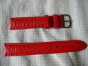    18 mm bracelet pour montre en cuir veritable grain lezard rouge