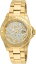 【送料無料】invicta women angel quartz glittered 200m gold tone stainless steel watch 22707