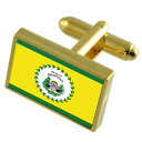 【送料無料】メンズアクセサリ— ベリーズシティゴールドフラッグカフスボタンボックスbelmopan city belize gold flag cufflinks engraved box