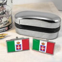 【送料無料】メンズアクセサリ— イタリアカフスボタンイギリスボックスkingdom of italy flag cufflinks amp; box