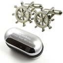 【送料無料】メンズアクセサリ— ホイールカフスボタンボックスnautical sailing ships wheel cufflinks amp; engraved gift box