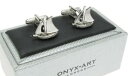 【送料無料】メンズアクセサリ— シルバーセーリングオニキスアートボックスヨットカフリンクスsilver colour sea sailing ship yacht cufflinks in onyx art cufflink box