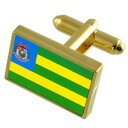 【送料無料】メンズアクセサリ- リオデジャネイロゴールドフラッグカフスボタンボックスcantagalo city rio de janeiro state gold flag cufflinks engraved box