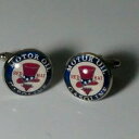 【送料無料】メンズアクセサリ— ラウンドガラスタイルカフスボタンモーターオイルガソリンアメリカround 18cm glass tile cufflinks red hat motor oil gasoline america