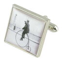 【送料無料】メンズアクセサリ- カフスリンクペニーファージングsilver bicycle cufflinks penny farthing bicycle engraved personalised box