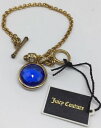 【送料無料】ブレスレット　アクセサリ—　クチュールブレスレットトグル juicy couture gold tone chain blue gem skull charm bracelet toggle clasp