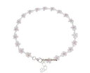 【送料無料】ブレスレット アクセサリ— スターリングシルバーハワイアンプルメリアブレスレットピンク925 sterling silver hawaiian plumeria flower bracelet pink cz 8mm 7
