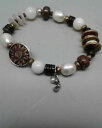 【送料無料】ブレスレット アクセサリ— ジュエリースターリングシルバーパールストレッチブレスレットsilpada jewelry sterling silver bronzite, pearl, howlite, stretch bracelet