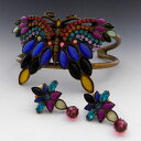 【送料無料】ブレスレット アクセサリ— ジュエリーバタフライカフラインストーンブレスレットイヤリングセットsorrelli jewelry butterfly cuff rhinestone crystals bracelet amp; earrings set