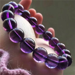 【送料無料】<strong>ブレスレット</strong>　アクセサリ—　<strong>ウルグアイアメジスト</strong>ビーズ<strong>ブレスレット</strong>natural uruguay amethyst quartz crystal beads bracelet aaaa 118mm