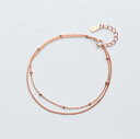 【送料無料】ブレスレット アクセサリ— 925 スターリング2ブレスレットa2069925 sterling silver beads beaded 2 layers rose golden bracelet a2069