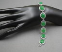 ショッピングヒーター 【送料無料】ブレスレット アクセサリ— ヒータービーズリンクブレスレット charm 13mm green heating jade oval bead with aolly link bracelet 19cm l
