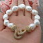 【送料無料】ブレスレット アクセサリ? ホワイトバロックパールブレスレットクラスプge060114 8 white baroque pearl bracelet cz clasp