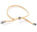 【送料無料】ブレスレット　アクセサリ—　デビッドシルクコードブレスレットdavid yurman silver and yellow silk cord adjustable bracelet nwot *