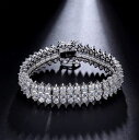 【送料無料】イタリアン ブレスレット テニスブレスレットホワイトゴールドブレスレットbracciale tennis donna 18k bracelet oro bianco con stellux cristalli aaa nuovo