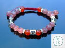 【送料無料】イタリアン ブレスレット カネストロベリークォーツブレスレットマクラメヒーリングaries carnelian strawberry quartz birthstone bracelet 69 macrame healing