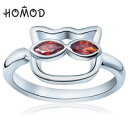 【送料無料】猫 キャット リング エナメルhomodhomod silver color lovely ring for girl enamel cute animal