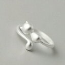 【送料無料】猫 キャット リング シルバースマートオープンリングfatong 925 silver sprouting ring opening smart cat korean