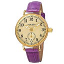 【送料無料】腕時計 クォーツゴールドトーンパープルレザーストラップウォッチwomens akribos xxiv ak828pu quartz goldtone bright purple leather strap watch