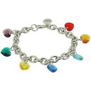 【送料無料】アクセサリー ネックレスレディースマルチカラーハートブレスレットビーズtdc damas silvertone multicolor pedrera corazn pulsera con dijes