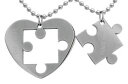 【送料無料】アクセサリー ネックレス パズルチェーンパートナーステンレススチールクリスマスチェーン2 puzzle cuore catena desiderio incisione partnercatene in acciaio inox regalo natale