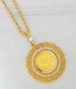 【送料無料】アクセサリー ネックレス チェーントルコtugra kolye catena osmanli turco oro moneta ceyrek 22 ayar altin kaplama nuovo