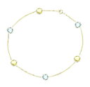 【送料無料】ネックレス イエローゴールドブレスレットレモントパーズインチ14k yellow gold anklet bracelet with blue and lemon topaz gemstones 105 inches