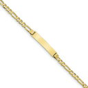 【送料無料】ネックレス フィガロリンクブレスレット10k figaro link id bracelet 10fg100id