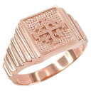 【送料無料】ネックレス ローズゴールドエルサレムクロスメンズリングrose gold jerum cross mens ring