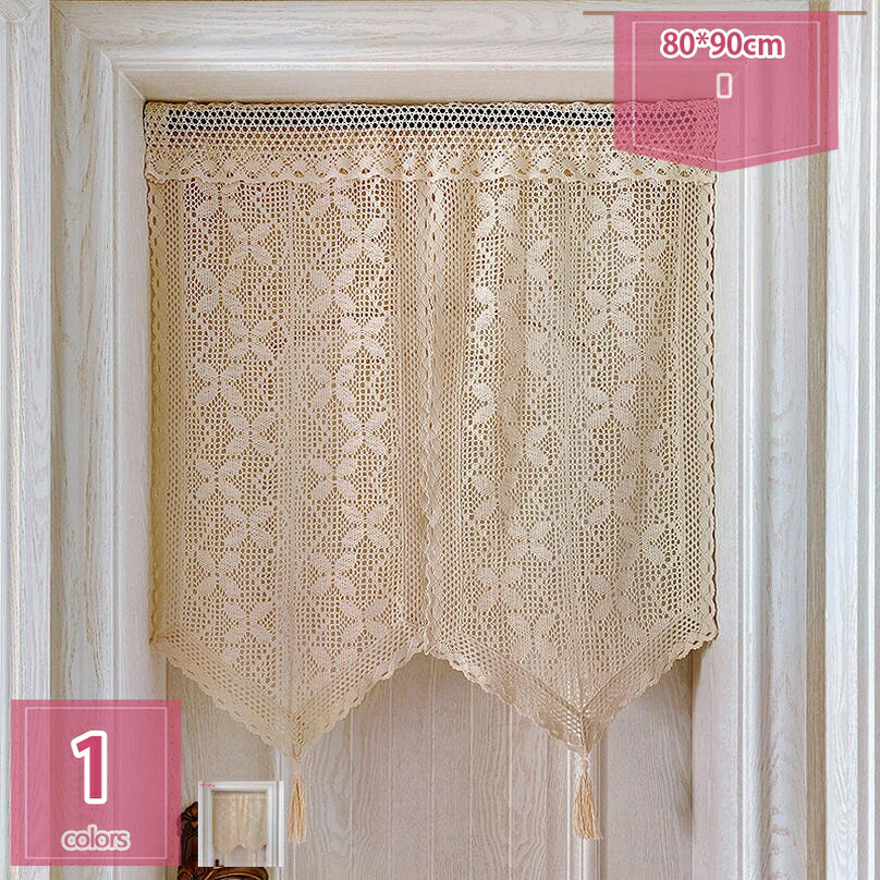 1000円OFFクーポン レース カフェカーテン 花柄 刺繍 透け感 短い のれん 丈40/50cm インテリア 弱遮光 遮熱 ベランダ パウダールーム ドア 北欧 子供部屋 台所 おしゃれ 母の日 新生活 転居祝い プレゼント 薄い 引越し祝い 装飾 新生活 holosbird-goods1