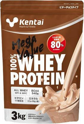 健康体力研究所 kentai　メガバリュー　ホエイプロテイン　ビターチョコタイプ3kg　！プロテインサンプルプレゼント中！