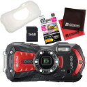 【SD16GB&シリコンジャケットセット】 リコー RICOH WG-60 レッド 防水・防塵・耐衝撃・防寒 デジタルカメラ