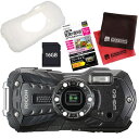 【SD16GB&シリコンジャケットセット】 リコー RICOH WG-60 ブラック 防水・防塵・耐衝撃・防寒 デジタルカメラ