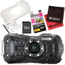 【SD32GB&ジャケット&予備バッテリーセット】 リコー RICOH WG-60 ブラック 防水・防塵・耐衝撃・防寒 デジタルカメラ