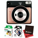 (フィルム20枚&クロス付)フジフイルム インスタントカメラ チェキスクエア instax SQUARE SQ6 ブラッシュゴールド (SQ-6/ましかくチェキ/真四角チェキ)