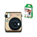 【★チェキフィルム10枚セット】フジフイルム インスタントカメラ チェキ instax mini 70N ゴールド (FUJIFILM)