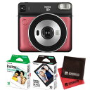 (フィルム20枚&クロス付)フジフイルム インスタントカメラ チェキスクエア instax SQUARE SQ6 ルビーレッド (FUJIFILM)(SQ-6/ましかくチェキ/真四角チェキ)