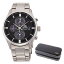 【時計ケースセット】【国内正規品】(オリエント)ORIENT 腕時計 RN-TY0002B (コンテンポラリー)CONTEMPORARY メンズ クロノグラフ&腕時計ケース2本用 ブラック(ステンレスバンド ソーラー 多針アナログ)