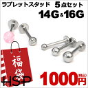 【軟骨系ピアス福袋】 5点セット 14G 16G トラガス ...