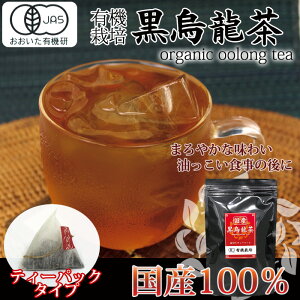 クーポン配布中！国産 有機 黒烏龍茶 3g x 15p x 3袋 （ 135g ティーバッグ ）[ 有機JAS認定 ] ほんぢ園 ＜ 有機栽培 オーガニック ウーロン茶 烏龍茶 無農薬 ダイエット 中性脂肪 ＞ 送料無料 ／セ／