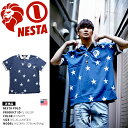 b系 ヒップホップ ストリート系 ファッション メンズ レディース ポロシャツ 【PL1505SP】 ネスタブランド NESTA BRAND 半袖 天竺編み スター 星 総柄 アメカジ ライオン ブランド ロゴ 刺繍 スケート M L XL 2L LL 大きいサイズ 正規品 02P03Dec16【楽ギフ_包装】