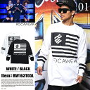 b系 ヒップホップ ストリート系 ファッション メンズ レディース ロンT 【RW163T05L】 ロカウェア ROCAWEAR 長袖 Tシャツ ビックシルエット 星条旗 2本ライン 英字 ロゴ モード系 カットソー L XL 2XL 3XL 大きいサイズ 正規品 02P03Dec16【楽ギフ_包装】