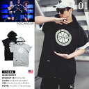 b系 ヒップホップ ストリート系 ファッション メンズ レディース 半袖パーカー 【R1601H306】 ロカウェア ROCAWEAR フード フェイクレイヤード バスケットボール ロング丈 M L XL 2L LL 2XL 3L XXL 3XL 4L XXXL 大きいサイズ 正規品 02P03Dec16【楽ギフ_包装】