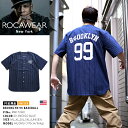 b系 ヒップホップ ストリート系 ファッション 服 メンズ レディース ゲームシャツ 半袖 【RW172K01】 ロカウェア ROCAWEAR ベースボールシャツ デニム ストライプ ナンバー99 王冠 刺繍 USAモデル M L XL 2L LL 2XL 3L XXL 3XL 4L XXXL 大きいサイズ 正規品 【楽ギフ_包装】